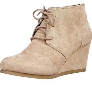 UNR8ED  LACE UP OXFORD WEDGE BOOTIES